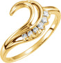 14K Yellow 1/8 CTW Natural Diamond Wrap-Style Enhancer Ring 