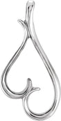 14K White Gold Heart Pendant