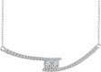 14K White Gold 3/8 CTW Natural Diamond Two-Stone Bar 16-18" Necklace