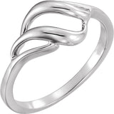 14K White Freeform Ring