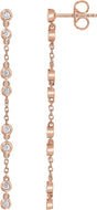 14K Rose Gold 1/3 CTW Natural Diamond Chain Earrings