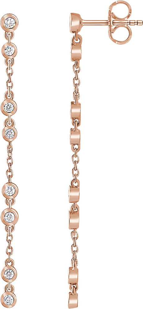 14K Rose 1/3 CTW Natural Diamond Chain Earrings