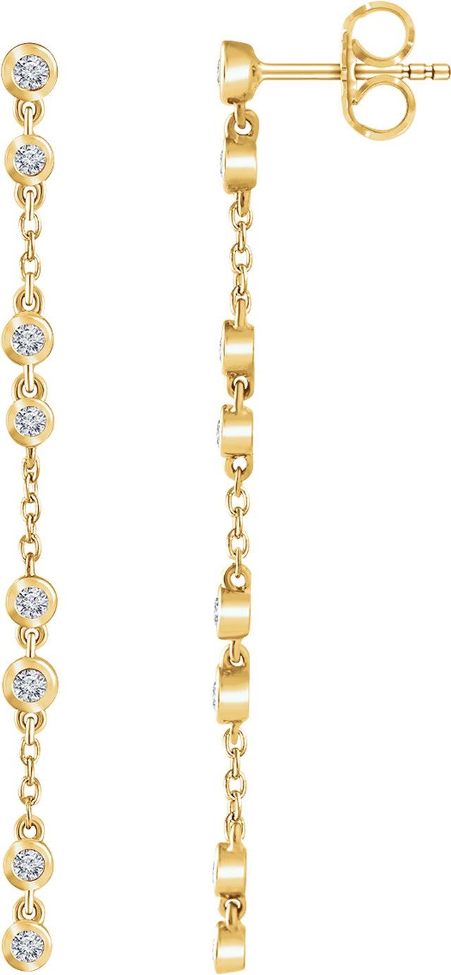 14K Yellow Gold 1/3 CTW Natural Diamond Chain Earrings