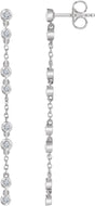 14K White Gold 1/3 CTW Natural Diamond Chain Earrings