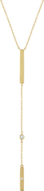 14K Yellow Gold .06 CTW Natural Diamond Bar 16-18" Necklace