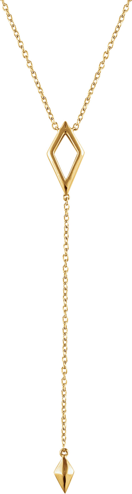 14K Yellow Geometric 16-18"  Y Necklace 