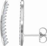 14K White Gold 1/3 CTW Natural Diamond Ear Climbers