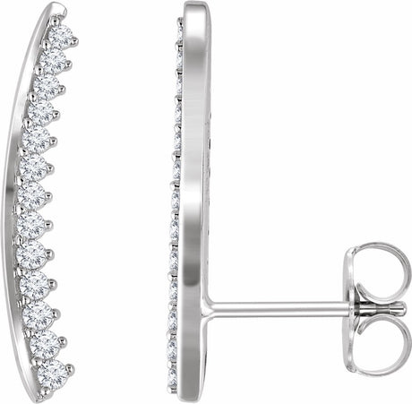 14K White 1/3 CTW Natural Diamond Ear Climbers