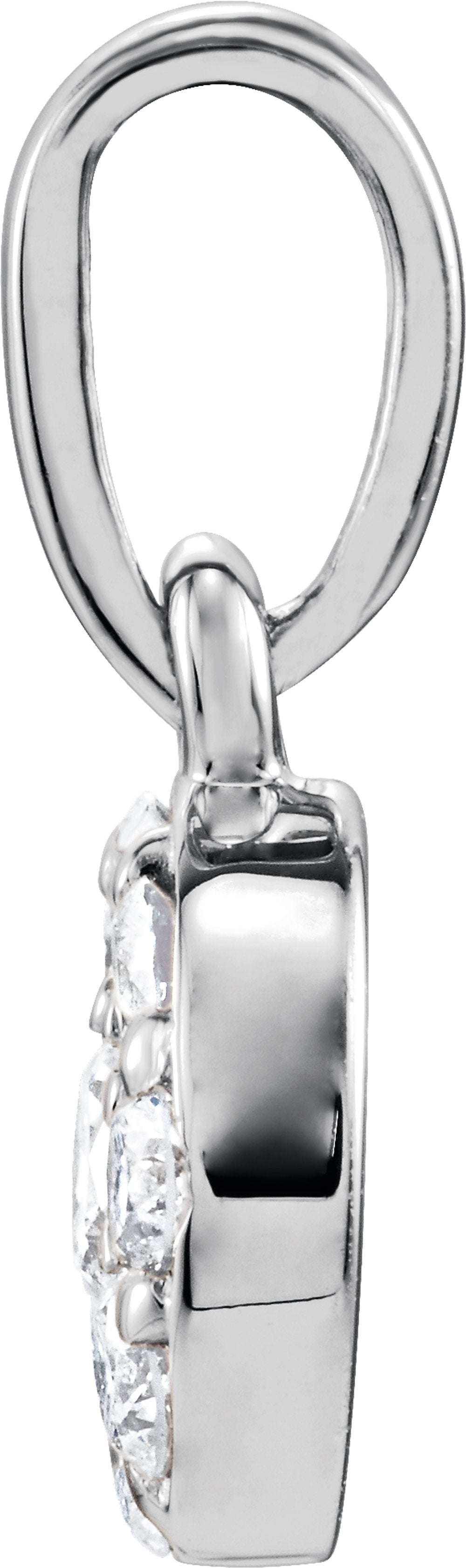 14K White Gold 1/4 CTW Natural Diamond Cluster Pendant