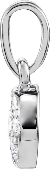 14K White Gold 1/4 CTW Natural Diamond Cluster Pendant