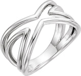 14K White Negative-Space Ring