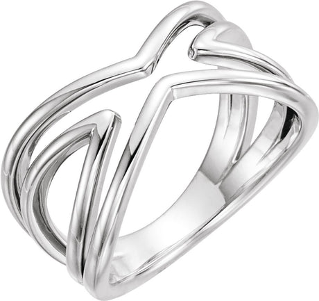 14K White Negative-Space Ring