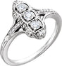 14K White 1/3 CTW Natural Diamond Vintage-Inspired Ring 
