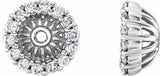14K White Gold 1/6 CTW Natural Diamond Earring Jackets with 4.1 mm ID