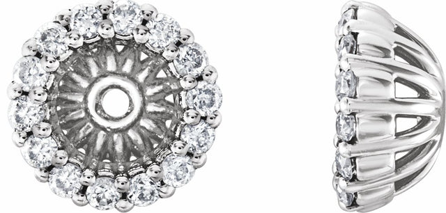 14K White Gold 1/6 CTW Natural Diamond Earring Jackets with 4.1 mm ID