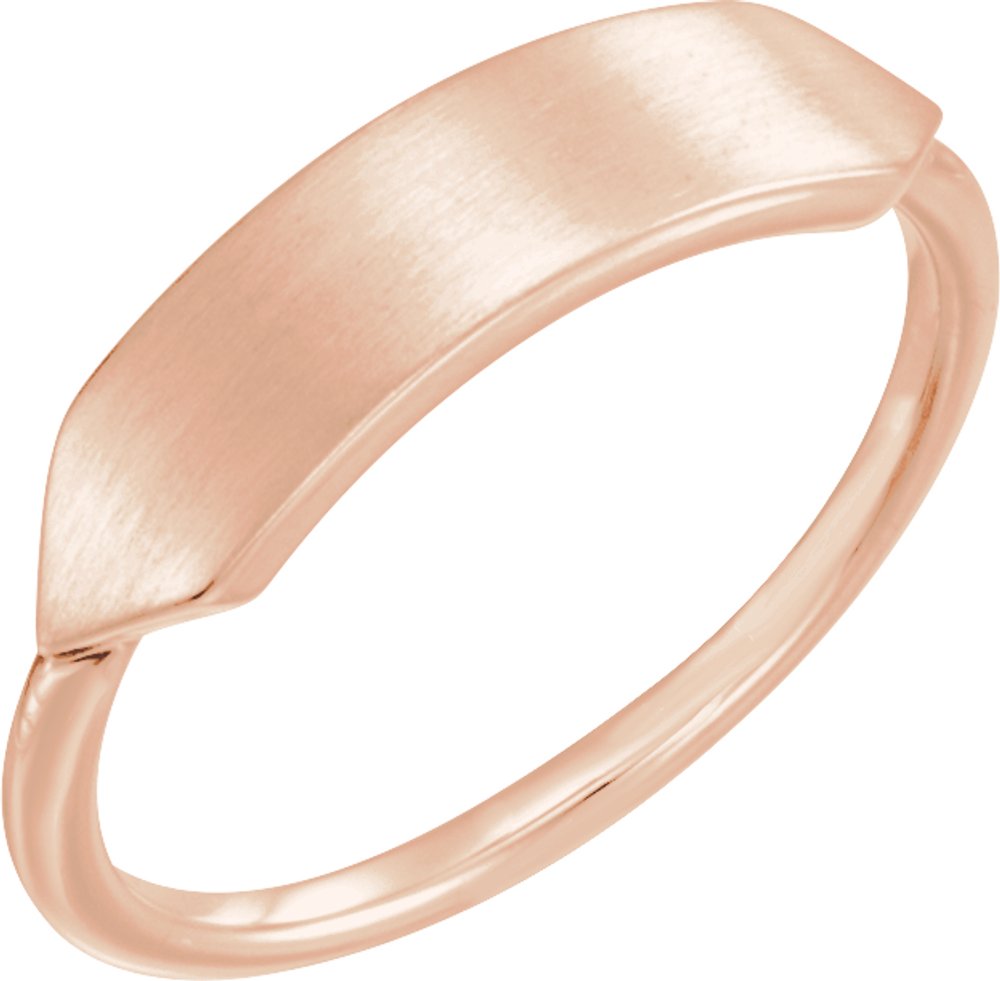 14K Rose 19.7x5 mm Geometric Signet Ring