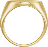 14K Yellow Gold Round Signet Ring