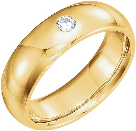 14K Yellow 3 mm Solitaire Band Mounting Size 11