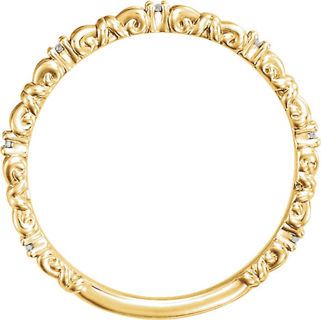 14K Yellow Gold .04 CTW Natural Diamond Stackable Ring