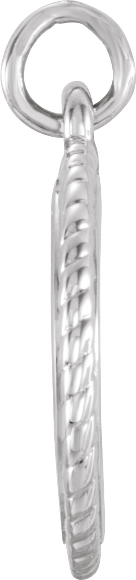 Sterling Silver Engravable Round Rope Charm/Pendant