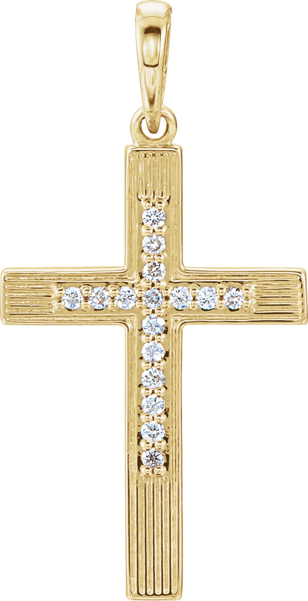 14K Yellow .07 CTW Natural Diamond Cross Pendant