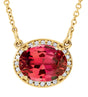14K Yellow Gold Lab-Grown Ruby & .04 CTW Natural Diamond 16 1/2" Necklace