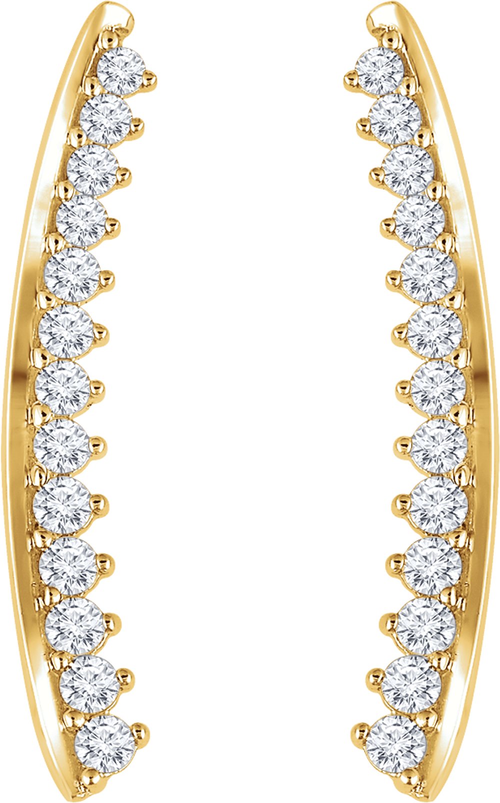 14K Yellow Gold 1/3 CTW Natural Diamond Ear Climbers