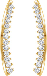 14K Yellow Gold 1/3 CTW Natural Diamond Ear Climbers