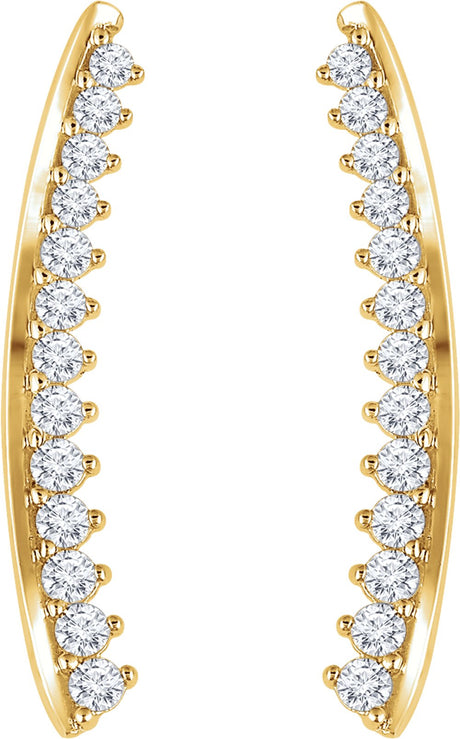 14K Yellow Gold 1/3 CTW Natural Diamond Ear Climbers