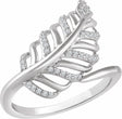 14K White 1/5 CTW Natural Diamond Leaf Ring