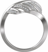 14K White Gold 1/5 CTW Natural Diamond Leaf Ring