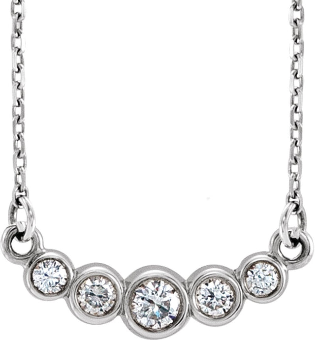 14K White 1/6 CTW Natural Diamond 16-18" Necklace