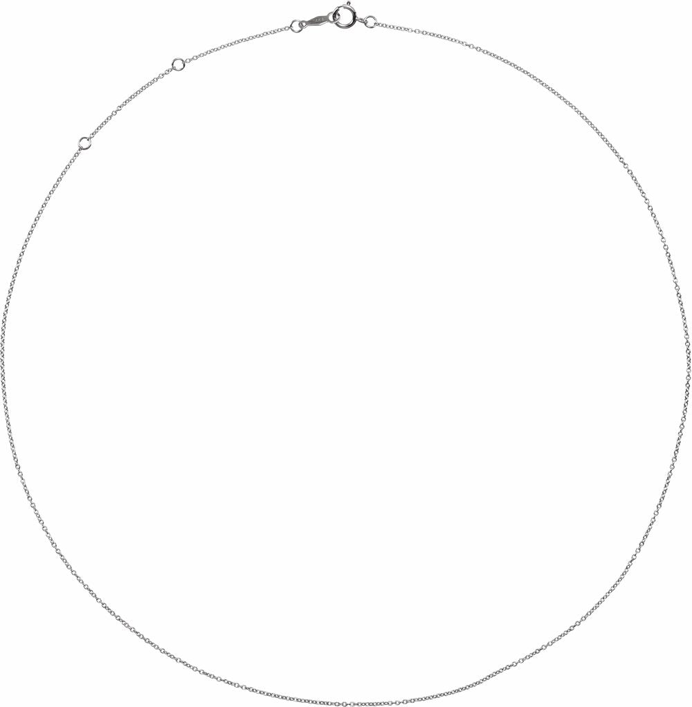 Sterling Silver 1 mm Adjustable Cable 16-18"  Chain 