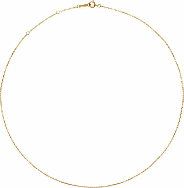 14K Yellow Gold-Filled 1 mm Adjustable Cable 6 1/2-7 1/2" Chain