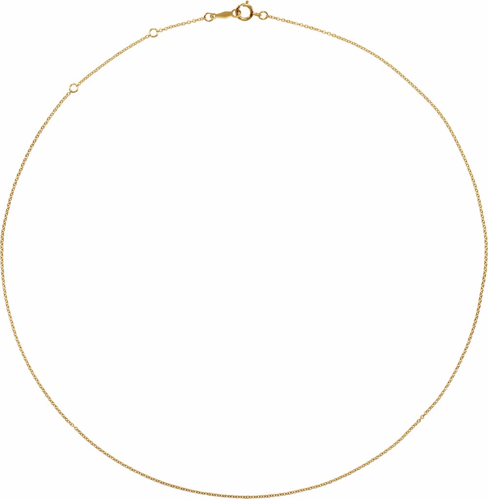 14K Yellow Gold-Filled 1 mm Cable 7" Chain