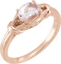 14K Rose 7x5 mm Natural Pink Morganite Knot Ring