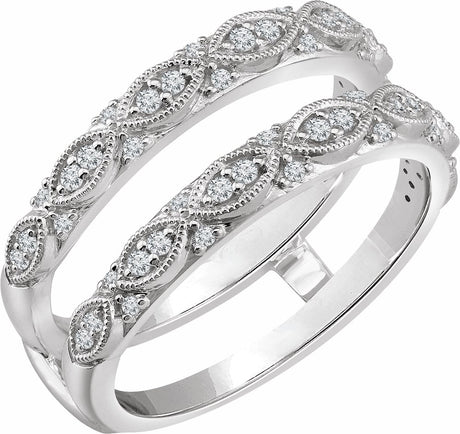 14K White 1/4 CTW Natural Diamond Ring Guard