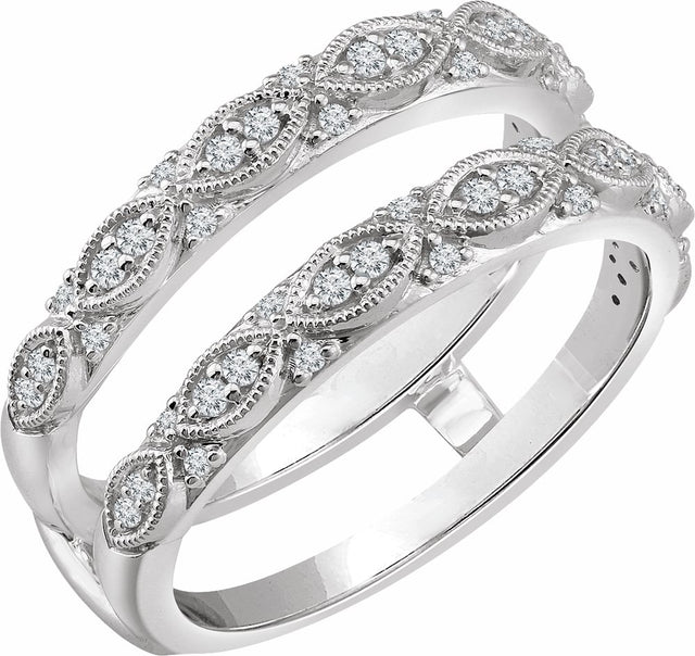 14K White 1/4 CTW Natural Diamond Ring Guard
