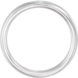 14K White .06 CT Natural Diamond Gypsy-Set Comfort-Fit Band Size 6