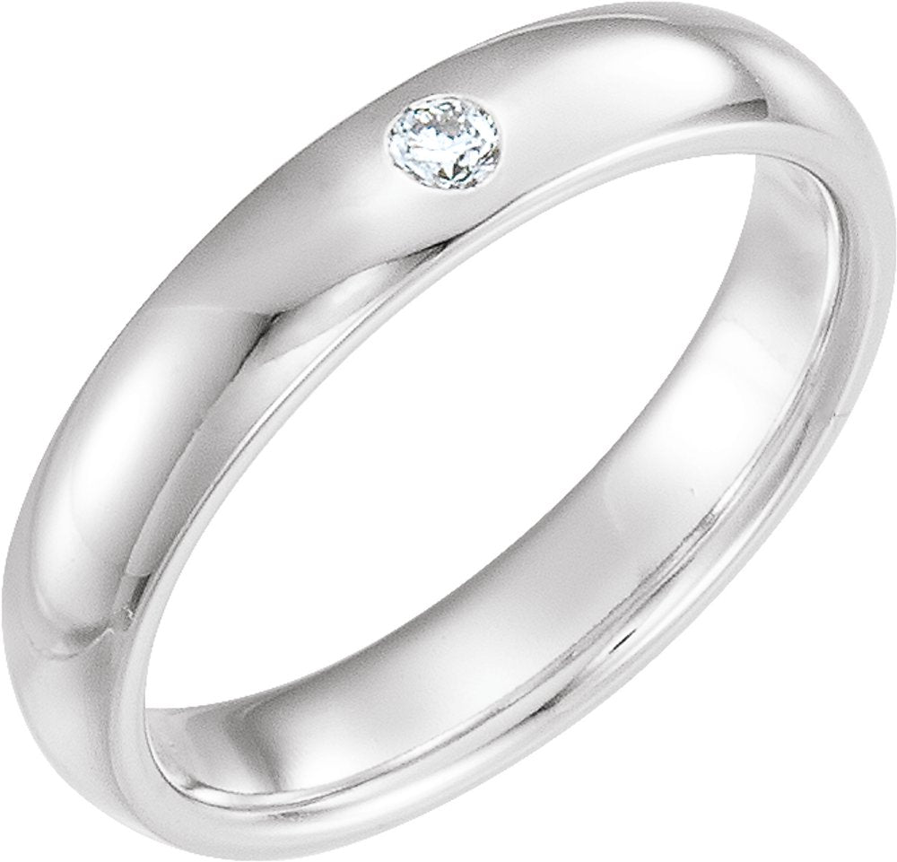 14K White 2.5 mm Solitaire Band Mounting Size 6