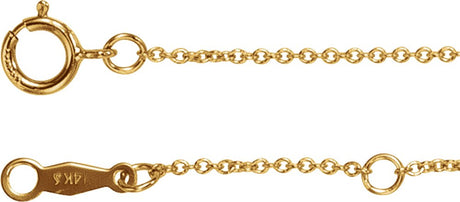 14K Yellow Gold-Filled 1 mm Adjustable Cable 6 1/2-7 1/2" Chain