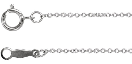 Rhodium-Plated Sterling Silver 1 mm Adjustable Cable 16-18" Chain