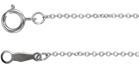 Rhodium-Plated Sterling Silver 1 mm Adjustable Cable 6 1/2-7 1/2" Chain