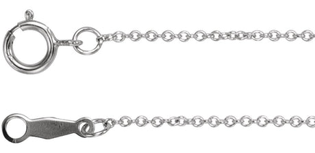 Sterling Silver 1 mm Adjustable Cable 16-18"  Chain 