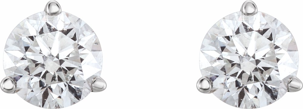 14K White Gold 3/4 CTW Natural Diamond Earrings