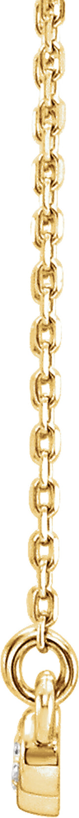 14K Yellow Gold 1/8 CTW Natural Diamond Three-Stone 16-18" Necklace