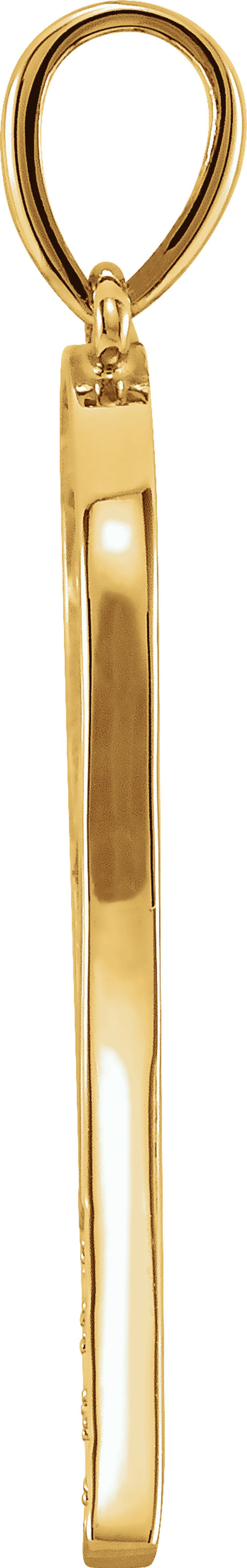 14K Yellow Gold .01 CTW Natural Diamond  Tennis Racket Pendant