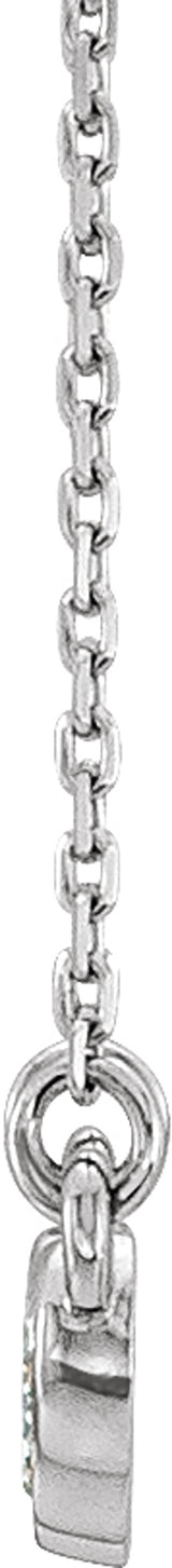 14K White 1/3 CTW Lab-Grown Diamond Bar 16-18" Necklace