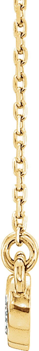 14K Yellow Gold  1/3 CTW Natural Diamond Bezel-Set 16-18" Necklace