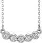 14K White .07 CTW Lab-Grown Diamond Bar 16-18" Necklace